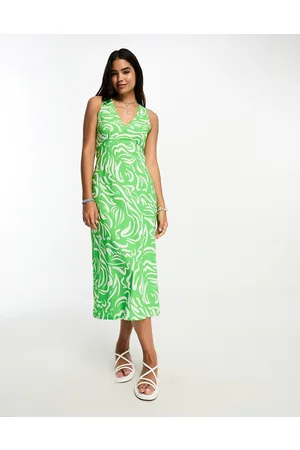 New Look Vestito midi a colonna con stampa e scollo a V