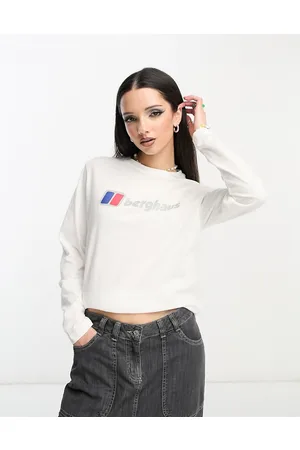 Berghaus T-shirt boyfriend bianca con logo classico grande