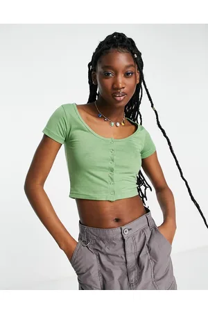 Daisy Street Crop top kaki tenue anni 