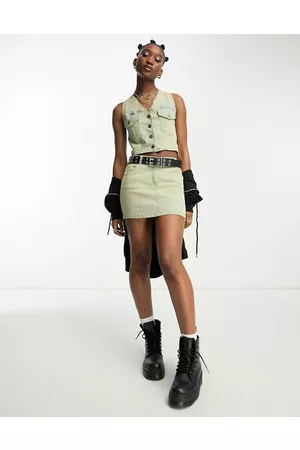 Daisy Street Minigonna micro di jeans lavaggio acido in coordinato