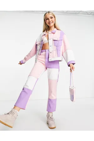 Signature Jeans svasati con motivo patchwork in coordinato
