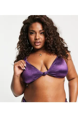 South Beach Esclusiva - Top bikini a triangolo con nodo sul davanti lucido