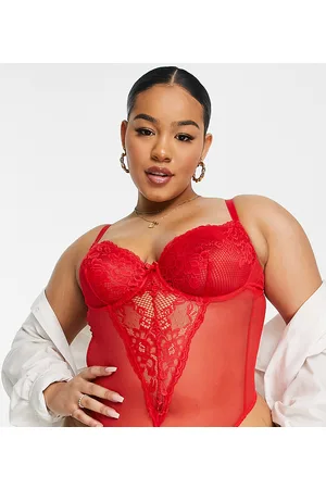 Ivory Rose Lingerie Ivory Rose Curve - Body in pizzo e rete con perizoma e ferretto