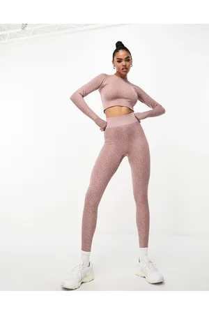 ASOS Leggings senza cuciture in jacquard color visone effetto coccodrillo con vita avvolgente