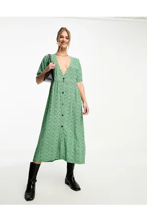 Whistles Vestito midi con stampa leopardata e bottoni