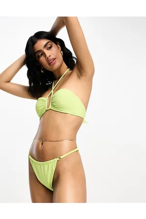Hunkemöller Fiji - Top bikini a fascia con ferretto lime