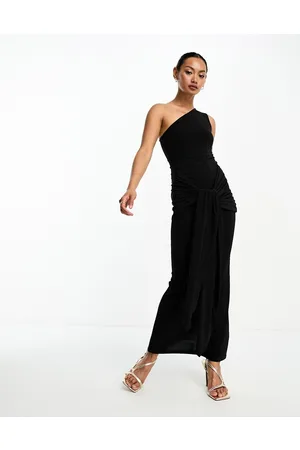 ASOS Vestito al polpaccio monospalla con fascia annodata