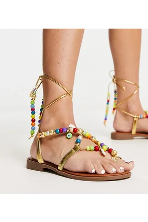 South Beach Sandali oro e con perline