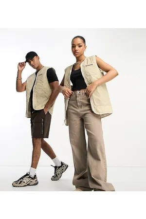 Columbia Doverwood - Gilet unisex in tessuto stropicciato beige foderato - In esclusiva per ASOS