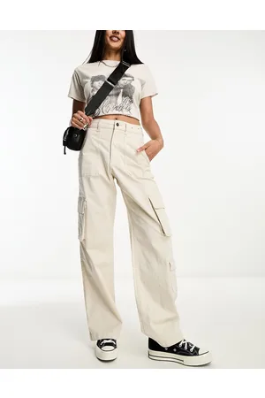 Hollister Pantaloni larghi cargo color crema