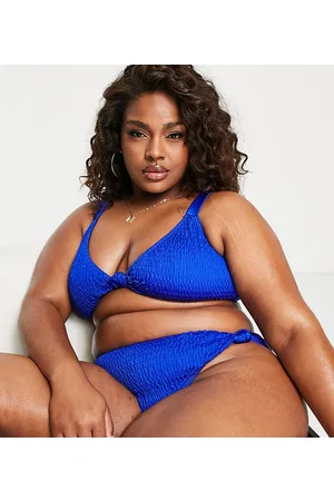 South Beach Esclusiva - Top bikini con nodo in tessuto stropicciato