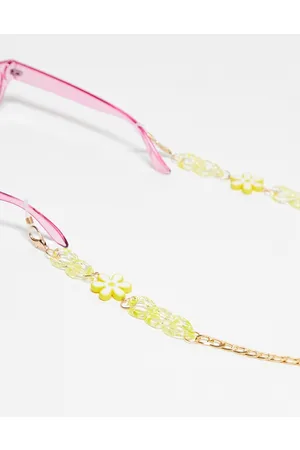 Daisy Street Catenina per gli occhiali da sole da festival color oro con charm floreali