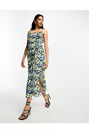 Lola May Vestito midi con spalline sottili scollato sul retro
