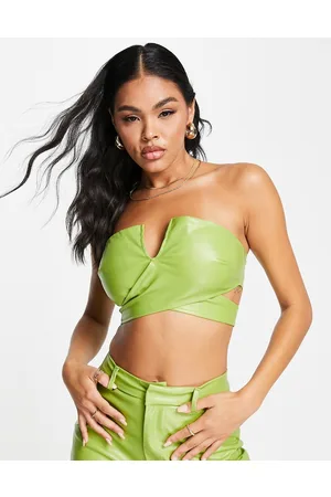 Missyempire Top in pelle sintetica incrociato in coordinato