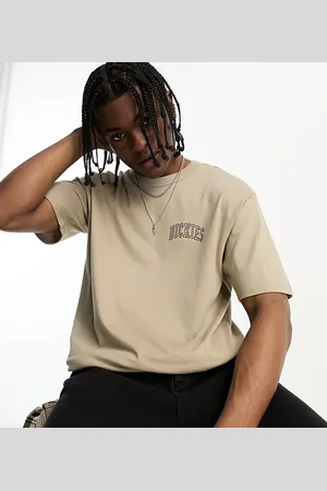 Dickies Aitkin - T-shirt color sabbia con logo stile college sul petto a sinistra