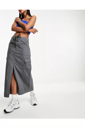 ASOS Gonna midi cargo grigia