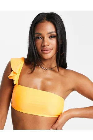 NA-KD Top bikini monospalla chiaro con volant