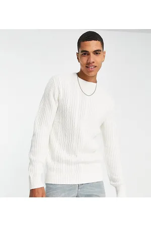 Le Breve Tall - Maglione écru jacquard con design diviso
