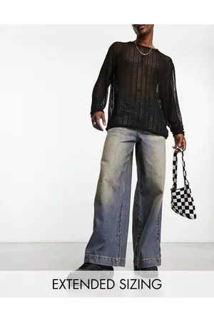 ASOS Jeans a fondo super ampio lavaggio scuro vintage