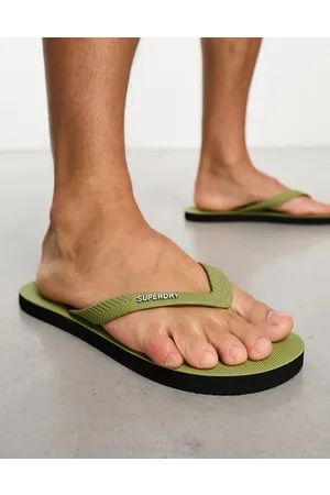 Superdry Studios - Infradito verdi vegan-friendly con logo