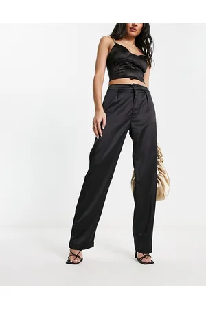 Hollister Pantaloni dad fit a vita alta in raso neri