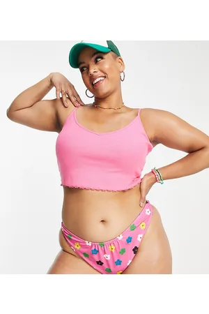 COLLUSION Plus - Slip bikini sgambati a fiori - PINK
