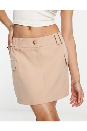 Miss Selfridge Minigonna micro a vita medio alta color pietra con tasche cargo