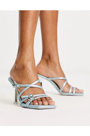 Aldo Eriasien - Sandali con tacco e fibbia color cielo metallizzato