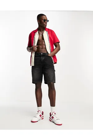 Farah Camicia a maniche corte rossa a righe