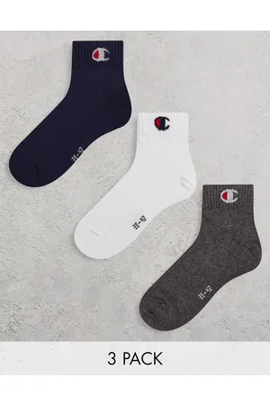 Champion Confezione da 3 paia di calzini alla caviglia color blu navy, bianco e grigio