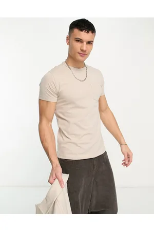 French Connection T-shirt con tasca color pietra