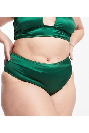 South Beach Esclusiva - Slip bikini a vita alta smeraldo lucido