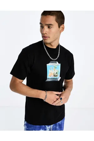 Huf Fishtankin - T-shirt nera con stampa sul petto