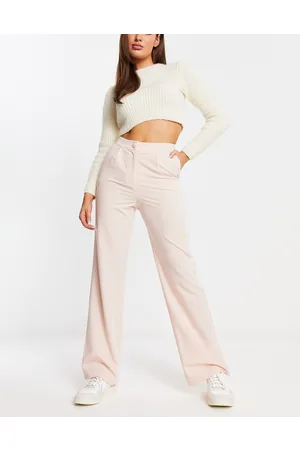 Miss Selfridge Pantaloni dad fit dritti extra larghi color cipria