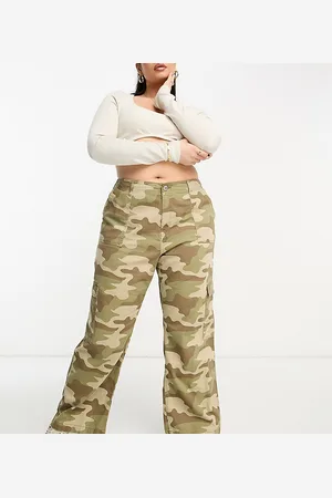 River Island Pantaloni cargo multitasche kaki
