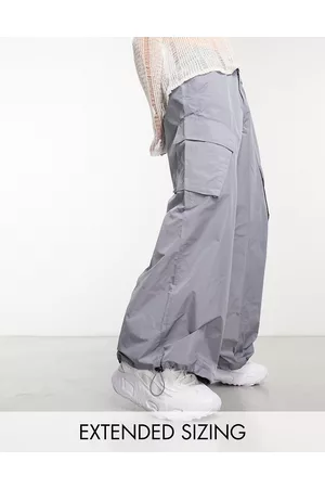 ASOS Pantaloni parachute cargo ultra ampi color antracite