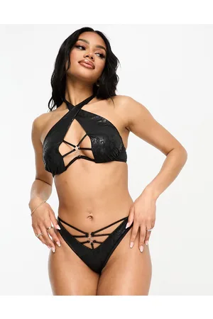 Ann Summers St Lucia - Slip bikini in pelle sintetica nera