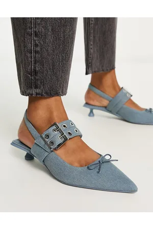 Stradivarius Scarpe con tacchetti a spillo in denim con fibbia
