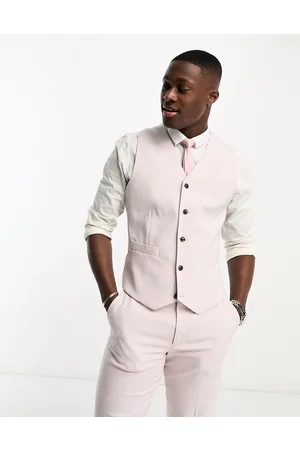 ASOS Oxford - Gilet taglio slim da abito color bacca