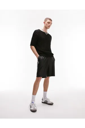 Topman T-shirt nera in maglia effetto smagliato