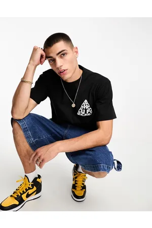 Huf Hard Links - T-shirt a maniche corte nera con stampe sul petto e sul retro