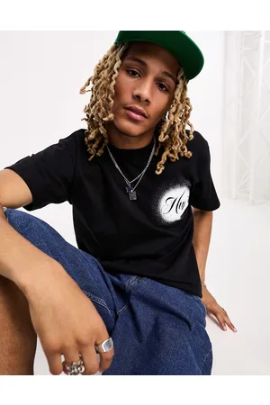Huf ST - T-shirt a maniche corte nera con stampa sul petto e sul retro