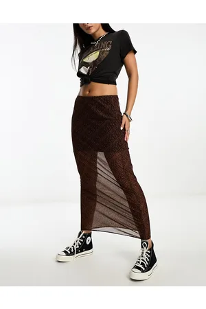 ASOS Gonna lunga con taglio in sbieco leopardata