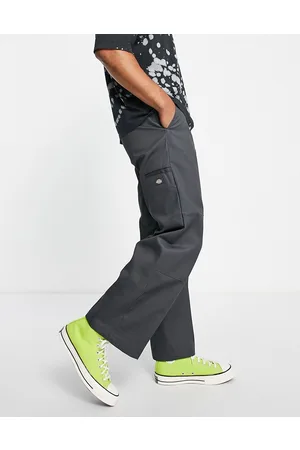 Dickies Pantaloni dritti grigi con ginocchia doppiate