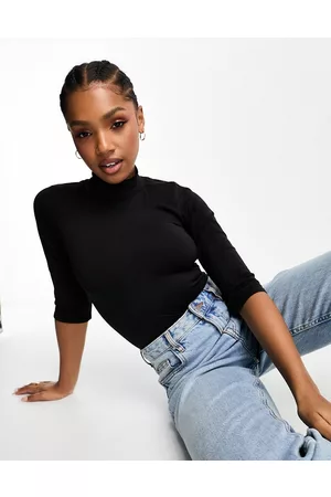VERO MODA Body senza cuciture accollato con mezze maniche