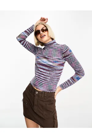 Daisy Street Maglione con collo alto viola mélange