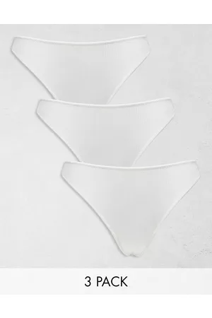 ASOS Confezione da 3 perizomi bianchi a coste