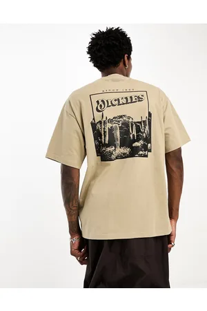 Dickies Rose Lodge - T-shirt kaki con stampa di paesaggio sul retro