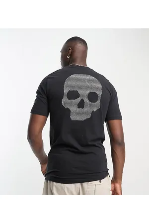 Bolongaro Tall - T-shirt blu con stampa sul retro