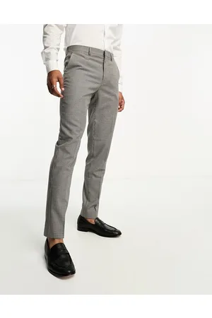Harry Brown Pantaloni da abito skinny marroni pied de poule